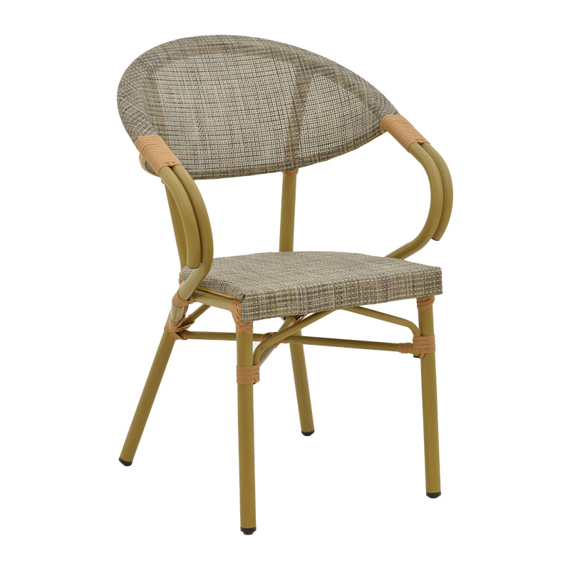 Fotel Isaia pakoworld alumin natyral-tekstil gri 57x57x83cm