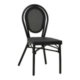 Karrige e palosshme Nacia pakoworld alumini i zi-textilene i zi 45x59x85cm