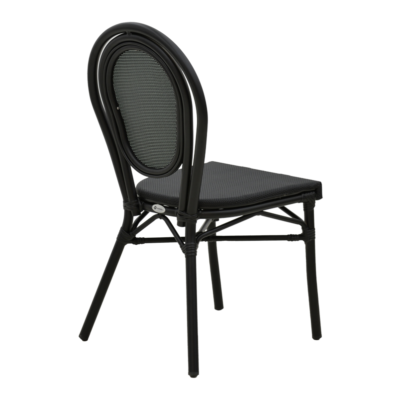 Karrige e palosshme Nacia pakoworld alumini i zi-textilene i zi 45x59x85cm