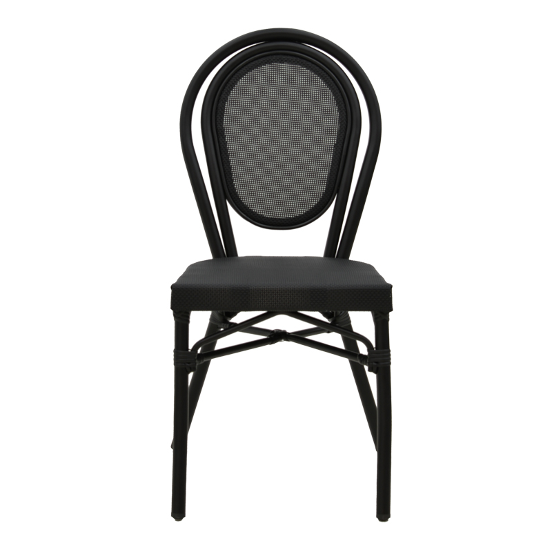Karrige e palosshme Nacia pakoworld alumini i zi-textilene i zi 45x59x85cm