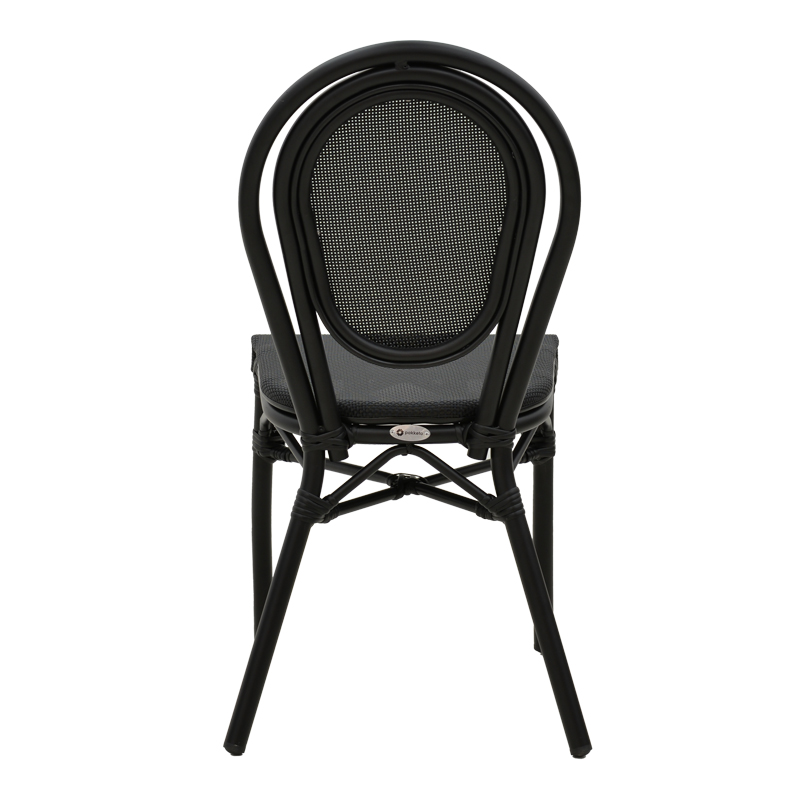 Karrige e palosshme Nacia pakoworld alumini i zi-textilene i zi 45x59x85cm