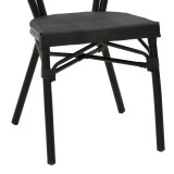 Karrige e palosshme Nacia pakoworld alumini i zi-textilene i zi 45x59x85cm