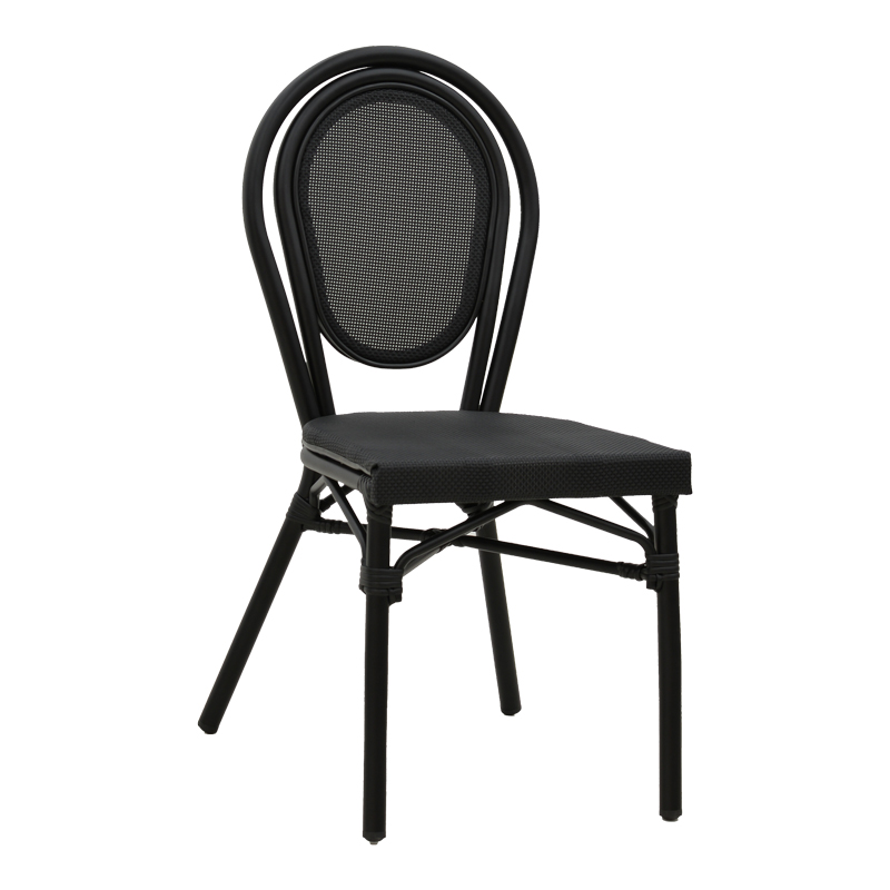 Karrige e palosshme Nacia pakoworld alumini i zi-textilene i zi 45x59x85cm