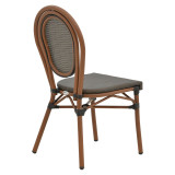 Karrige e palosshme Nacia pakoworld alumini kafe e errët-gri textilene 45x59x85cm