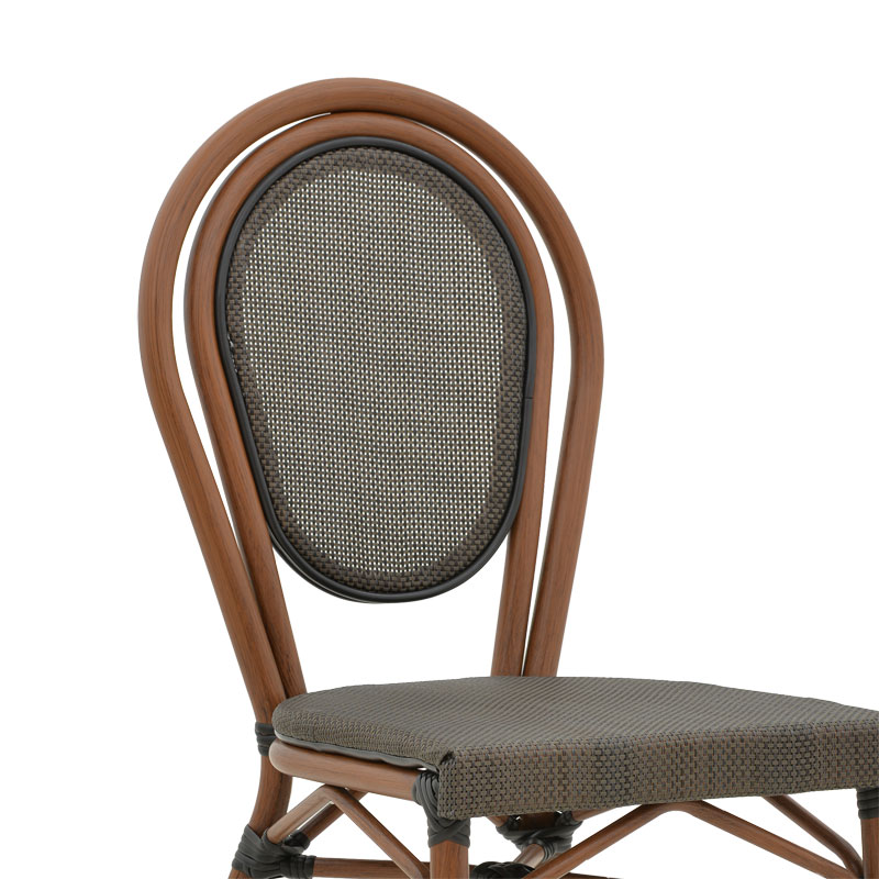 Karrige e palosshme Nacia pakoworld alumini kafe e errët-gri textilene 45x59x85cm