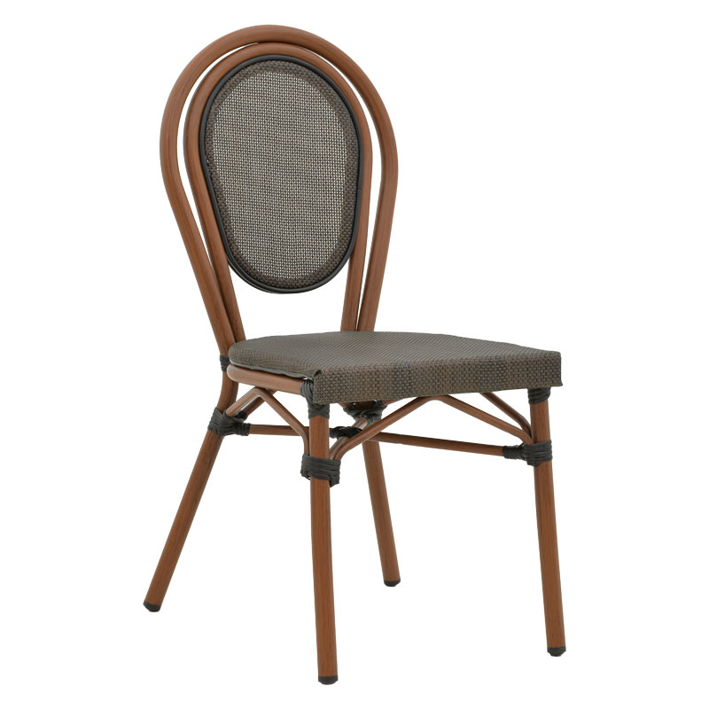 Karrige e palosshme Nacia pakoworld alumini kafe e errët-gri textilene 45x59x85cm