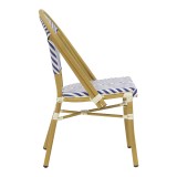 Karrige Uarmin pakoworld stivë alumini natyral-blu dhe rattan pe i bardhë 46x57x85cm