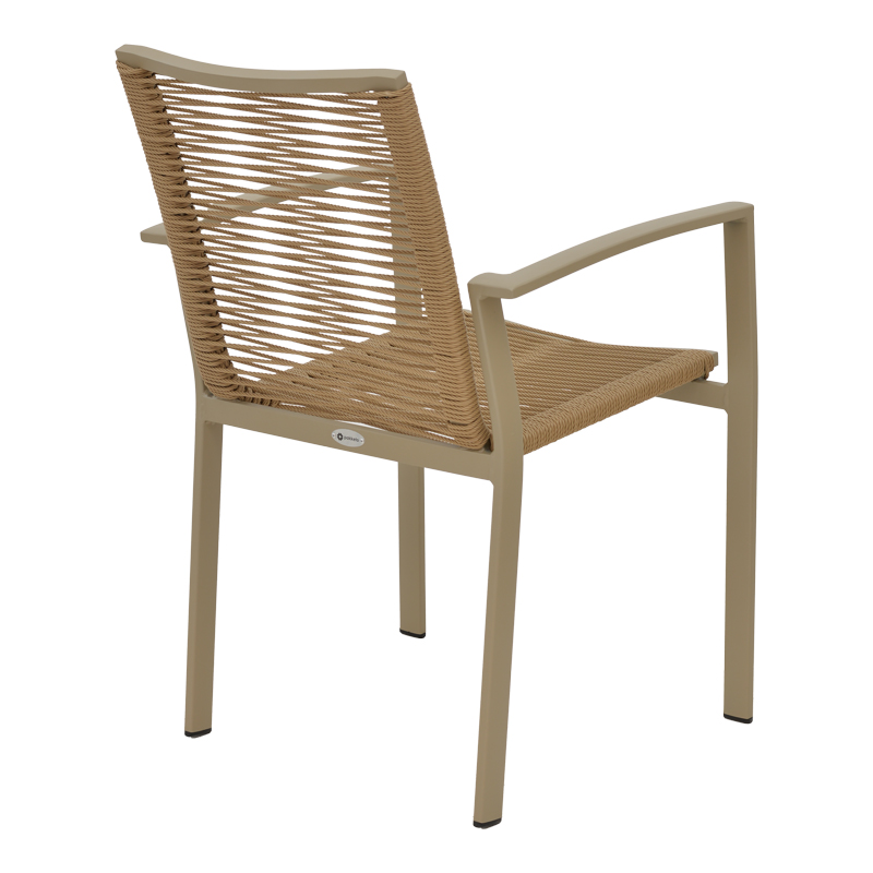 Fotel Jonian pakoworld i palosshëm alumini-tekstil në nuancë natyrale 57x63x83cm