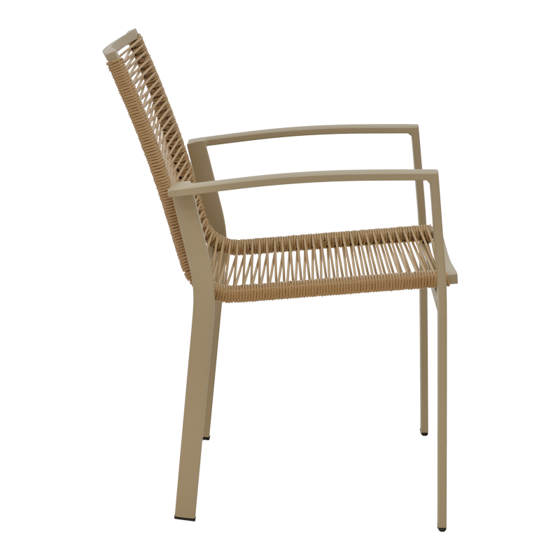 Fotel Jonian pakoworld i palosshëm alumini-tekstil në nuancë natyrale 57x63x83cm