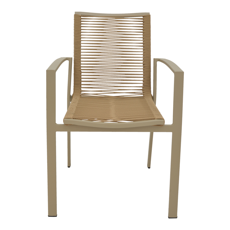 Fotel Jonian pakoworld i palosshëm alumini-tekstil në nuancë natyrale 57x63x83cm