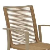 Fotel Jonian pakoworld i palosshëm alumini-tekstil në nuancë natyrale 57x63x83cm