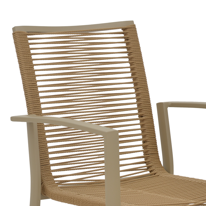 Fotel Jonian pakoworld i palosshëm alumini-tekstil në nuancë natyrale 57x63x83cm