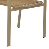 Fotel Jonian pakoworld i palosshëm alumini-tekstil në nuancë natyrale 57x63x83cm