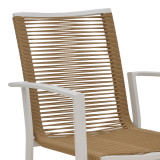 Fotel alumini Jonian pakoworld i palosshëm i bardhë-tekstil në nuancë natyrale 57x63x83cm