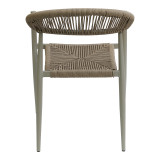 Fagen pakoworld karrige alumini e palosshme me ngjyrë shampanjë-rattan PE në nuancë natyrale 56x60x78cm