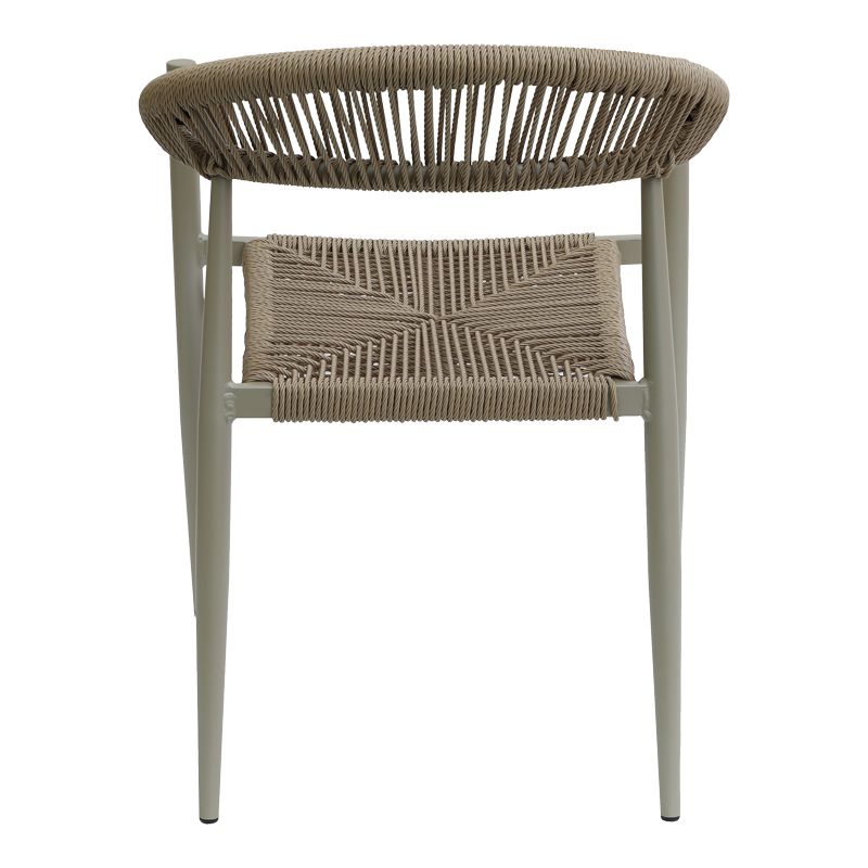 Fagen pakoworld karrige alumini e palosshme me ngjyrë shampanjë-rattan PE në nuancë natyrale 56x60x78cm