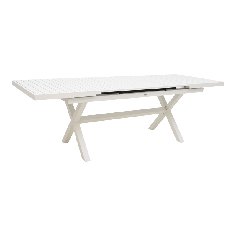 Tavolinë e zgjerueshme Dagyn pakoworld alumin i bardhë 180-240x90x76cm