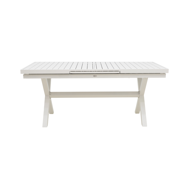 Tavolinë e zgjerueshme Dagyn pakoworld alumin i bardhë 180-240x90x76cm
