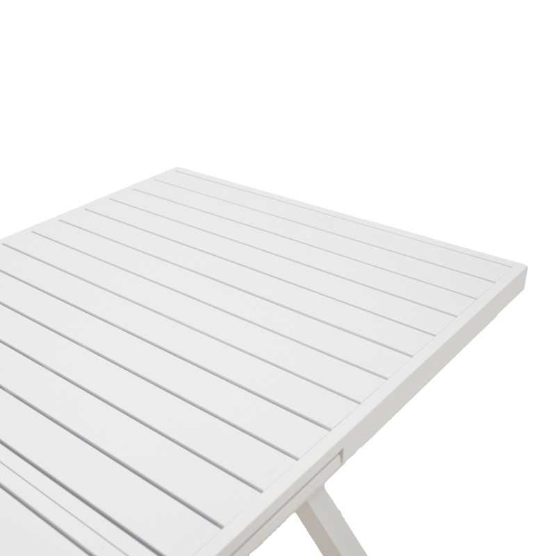Tavolinë e zgjerueshme Dagyn pakoworld alumin i bardhë 180-240x90x76cm