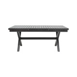 Tavolinë e zgjerueshme Dagyn pakoworld alumin gri i errët 180-240x90x76cm