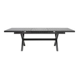 Tavolinë e zgjerueshme Dagyn pakoworld alumin gri i errët 180-240x90x76cm