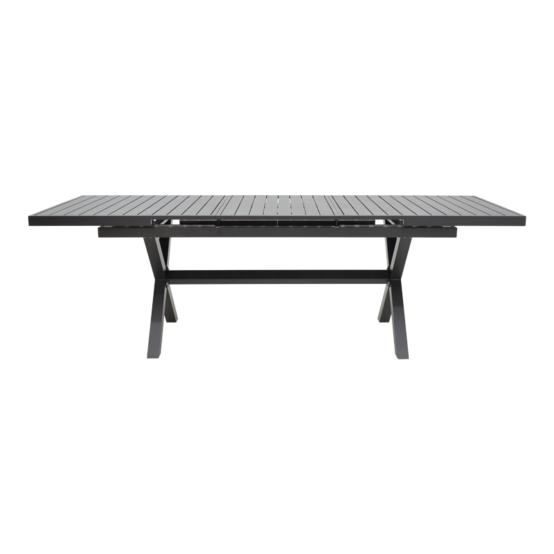 Tavolinë e zgjerueshme Dagyn pakoworld alumin gri i errët 180-240x90x76cm