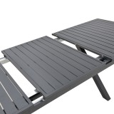 Tavolinë e zgjerueshme Dagyn pakoworld alumin gri i errët 180-240x90x76cm