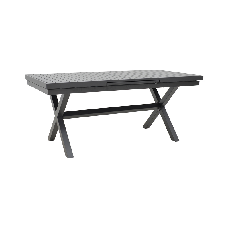 Tavolinë e zgjerueshme Dagyn pakoworld alumin gri i errët 180-240x90x76cm