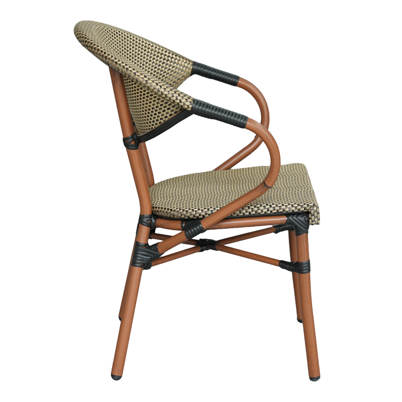 Fotel Isaia pakoworld arrë alumini-tekstilene gold 57x57x83cm