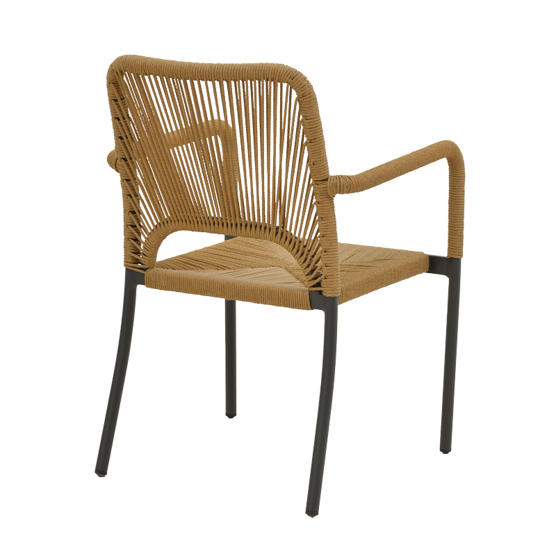 Fotel alumini Norture pakoworld i palosshëm kornizë antracit-rattan natyral 57x61x85cm