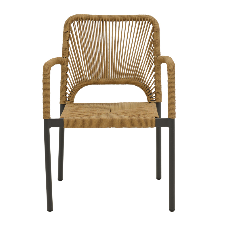 Fotel alumini Norture pakoworld i palosshëm kornizë antracit-rattan natyral 57x61x85cm