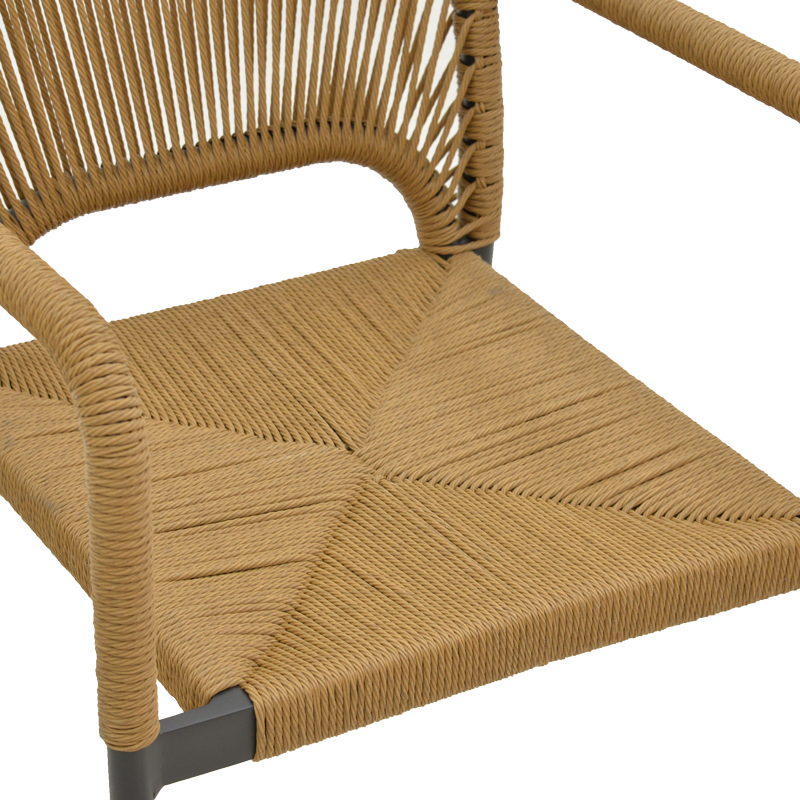 Fotel alumini Norture pakoworld i palosshëm kornizë antracit-rattan natyral 57x61x85cm