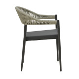 Fotel alumini Elation pakoworld i palosshëm kornizë antracit-tekstil antracit rattan 56x52x76cm
