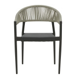 Fotel alumini Elation pakoworld i palosshëm kornizë antracit-tekstil antracit rattan 56x52x76cm