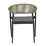 Fotel alumini Elation pakoworld i palosshëm kornizë antracit-tekstil antracit rattan 56x52x76cm