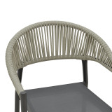 Fotel alumini Elation pakoworld i palosshëm kornizë antracit-tekstil antracit rattan 56x52x76cm