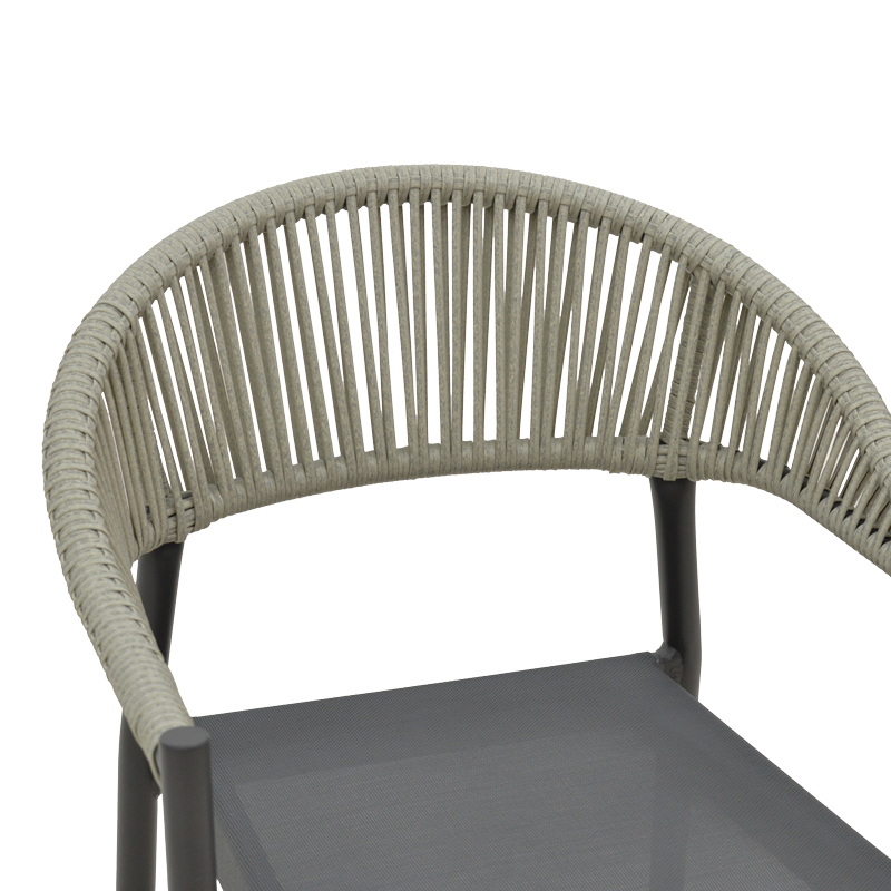 Fotel alumini Elation pakoworld i palosshëm kornizë antracit-tekstil antracit rattan 56x52x76cm
