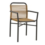Fotel alumini Clutch pakoworld i grumbullueshëm kornizë antracit-rattan natyral 55x56x80cm