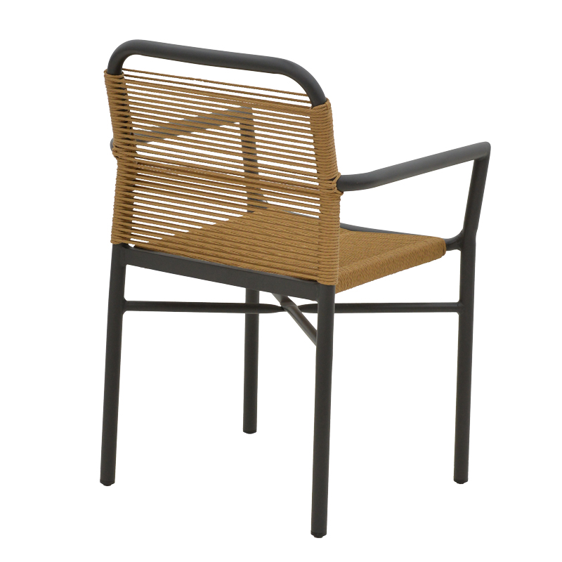 Fotel alumini Clutch pakoworld i grumbullueshëm kornizë antracit-rattan natyral 55x56x80cm