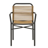 Fotel alumini Clutch pakoworld i grumbullueshëm kornizë antracit-rattan natyral 55x56x80cm