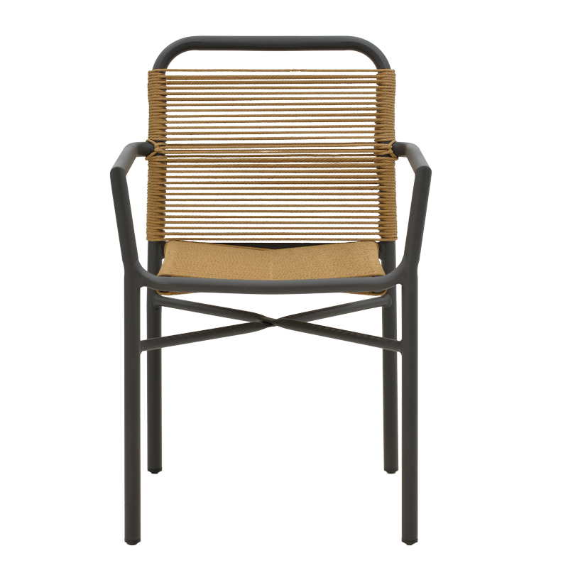 Fotel alumini Clutch pakoworld i grumbullueshëm kornizë antracit-rattan natyral 55x56x80cm