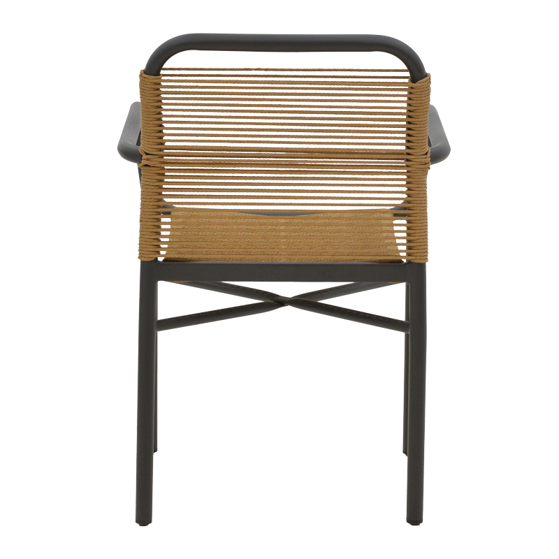 Fotel alumini Clutch pakoworld i grumbullueshëm kornizë antracit-rattan natyral 55x56x80cm