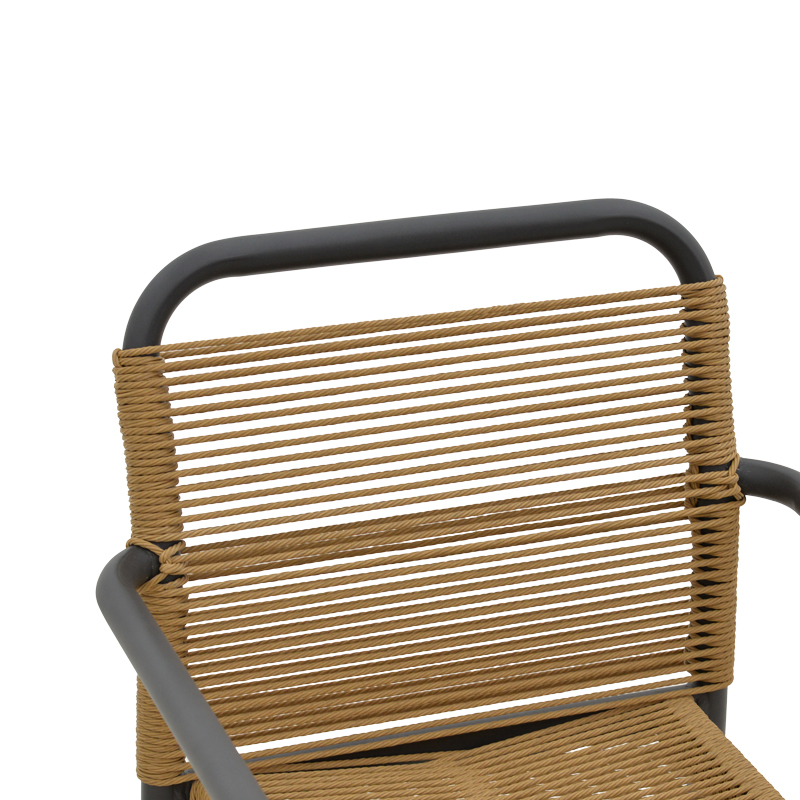 Fotel alumini Clutch pakoworld i grumbullueshëm kornizë antracit-rattan natyral 55x56x80cm