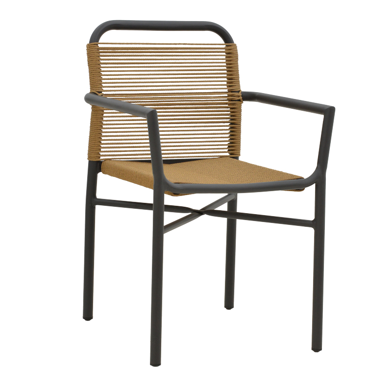 Fotel alumini Clutch pakoworld i grumbullueshëm kornizë antracit-rattan natyral 55x56x80cm