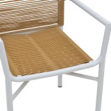 Fotel alumini Clutch pakoworld i palosshëm me kornizë të bardhë-rattan natyral 55x56x80cm