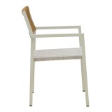 Karrige alumini Savor pakoworld e palosshme kornizë e bardhë-textilene rattan natyral 55x58x83cm