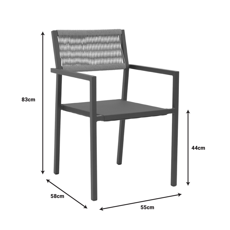 Karrige alumini Savor pakoworld e palosshme kornizë e bardhë-textilene rattan natyral 55x58x83cm