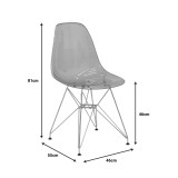 Karrige Adelle pakoworld PP pet gri e qartë-këmbë inox 46x55x81cm