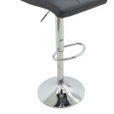 Karrige bari Remina pakoworld me lartësi të rregullueshme PU e zezë-këmbë metalike krom 44x44x112cm