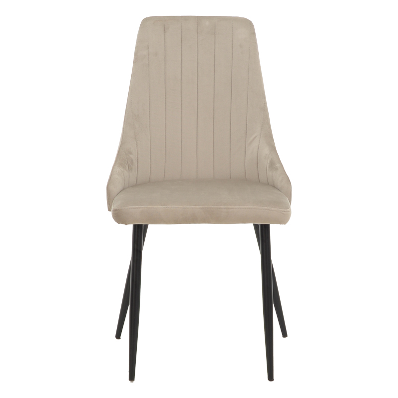 Karrige Azori pakoworld kadife bezhë-gri këmbë metalike e zezë 49x55x85cm